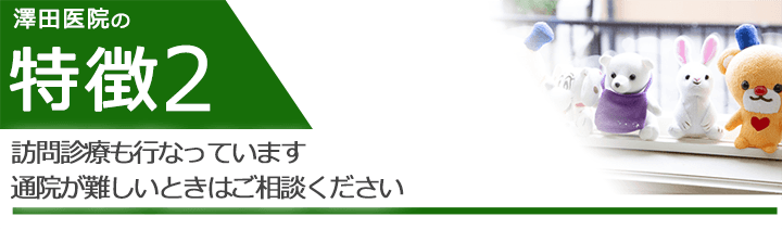 訪問診療も行っています。通院が難しいときはご相談ください